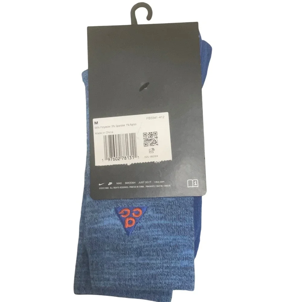 Nike ACG Socks Men M Blue New Crew Outdoor FB3341-412